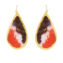 Black, White & Red Butterfly Teardrop Earrings