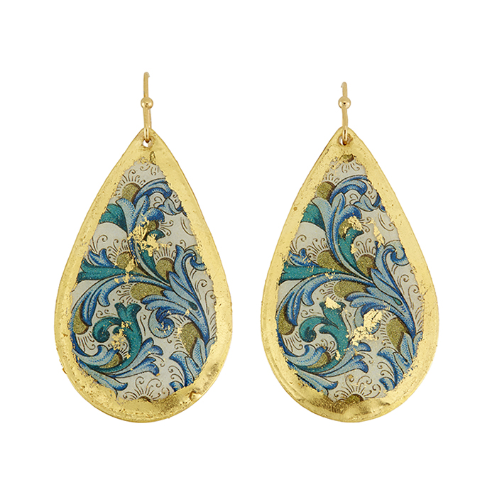 Blue Firenze Medium Teardrop Earrings