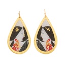 Erté B&w Dolls Teardrop Earrings