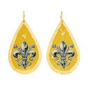 Fleur De Lys Teardrop Earrings