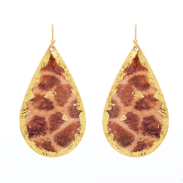 Giraffe Print Teardrop Earrings