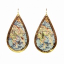 Hong Kong Map Teardrop Earrings