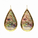 Honolulu Map Teardrop Earrings