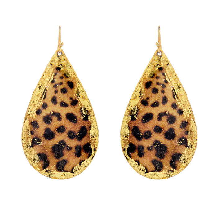 Leopard Teardrop Earrings