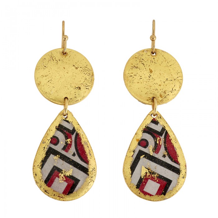 Op Art Mini Teardrop Earrings