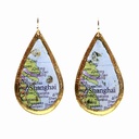 Shanghai Map Teardrop Earrings