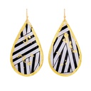 Wrapped Ribbon Teardrop Earrings - Black