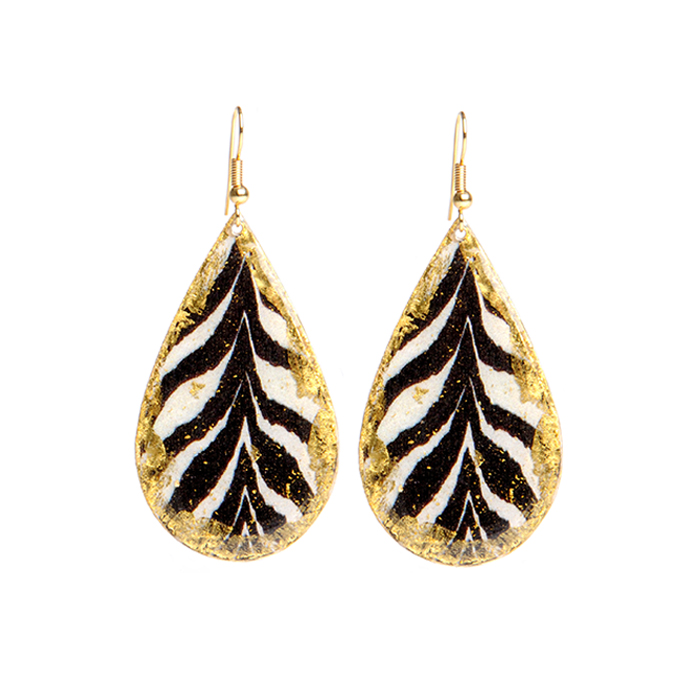 Zebra Teardrop Earrings