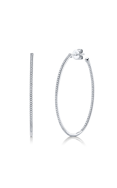 0.46ct 14k White Gold Diamond Oval Hoop Earring