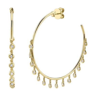 14k Diamond Shaker Hoop Earrings