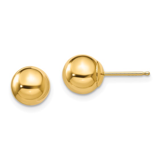 14k Polished 7mm Ball Post Earrings
