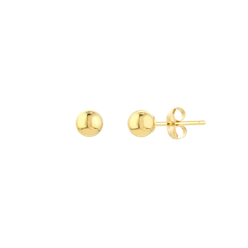14k White Gold 4m Gold Ball Earrings