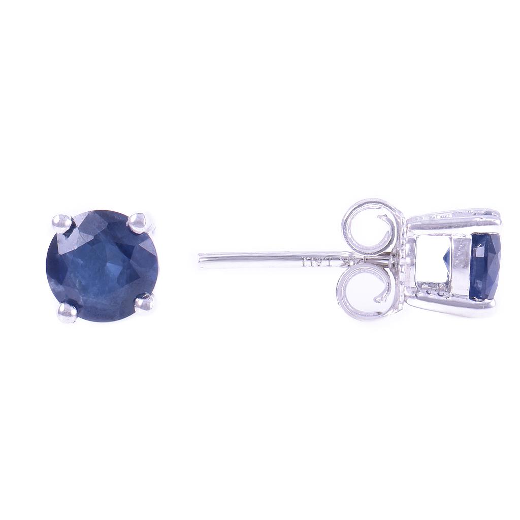 14k White Gold 5m Sapphire Earrings- September