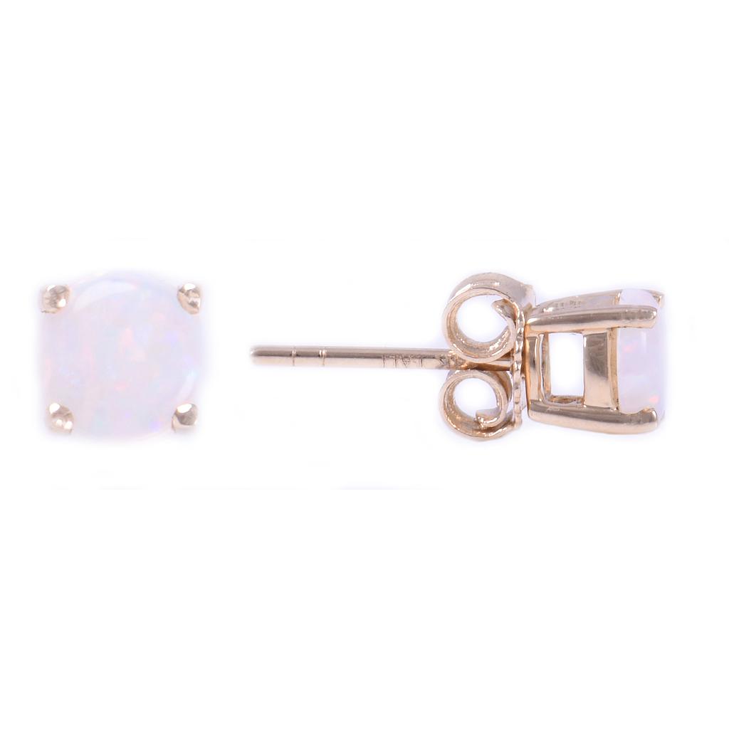 14k Yellow Gold 5m Opal Earring- October