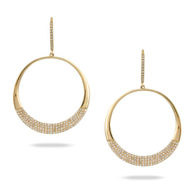 14k Yellow Gold Diamond Earring