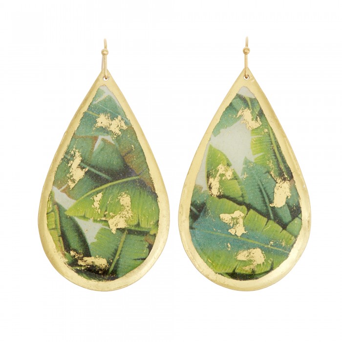 Banana Leaf Teardrop Earrings
