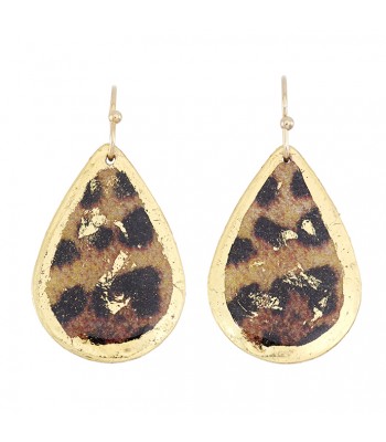 Leopard Small Teardrop Earrings