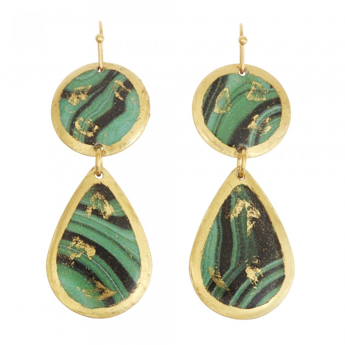 Malachite Mini Teardrop Earrings