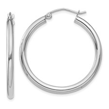 Polished 2.5mm Tube Hoop Earrings