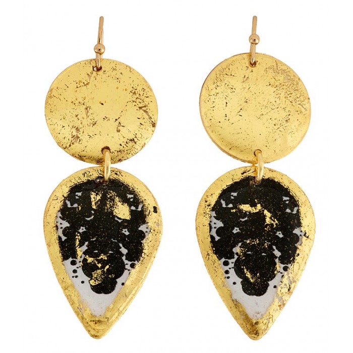 Rorschach Black & White Mini Teardrop Earrings