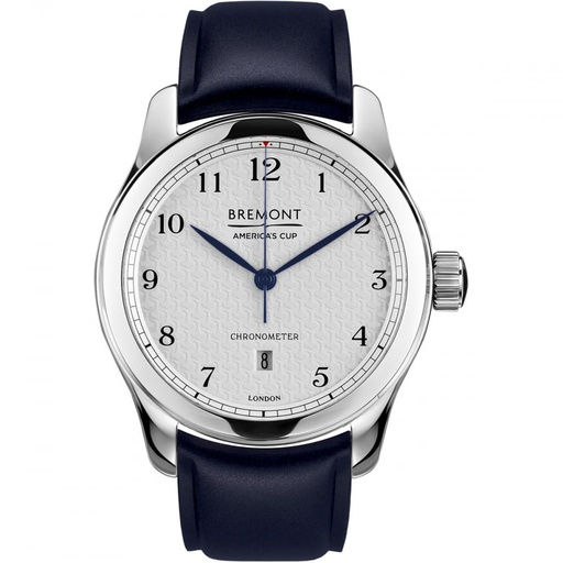 [BR.WATC.0002371] Bremont Stainless Steel Americas Cup Collection White Dial, Blue Rubber Strap. 43m