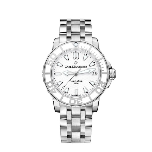 [CA.WATC.0002517] Carl F. Bucherer Stainless Ss/Ceramic Patravi Scubatec White Dial