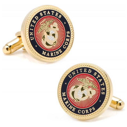 [CU.CUFF.2945] Us Marine Corps Gold Tone Cufflinks