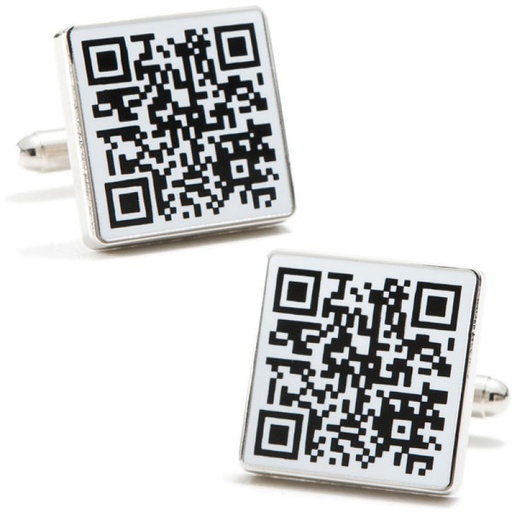 [CU.CUFF.2990] Stainless Steel Qr Code Cufflinks