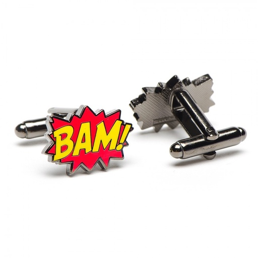 [CU.CUFF.0003056] Sterling Silver Bam! Cufflinks