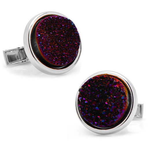 [CU.CUFF.3082] Round Red Glitter Cufflinks