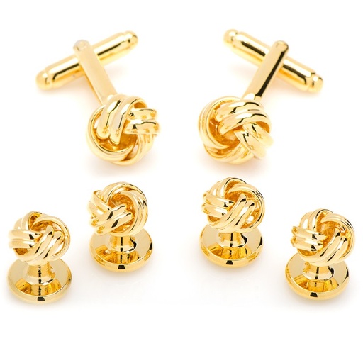 [CU.ACCS.0003083] Gold Knot Stud Set