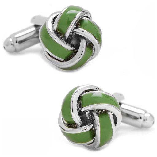 [CU.CUFF.3122] Green Knot Cufflinks