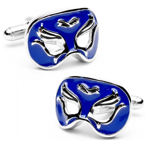 [CU.CUFF.0003137] Blue Mardi Gras Venetian Mask Cufflinks