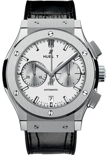[HU.WATC.0005378] Hublot Classic Fusion 45m Titanium Chrono On Silvered Opalin Dial