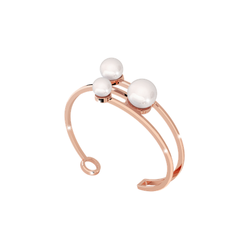 [TE.FASH.0007253] Rebecca Bronze Bangle W/3 Pearls