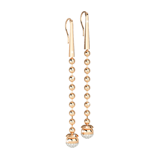 [TE.FASH.0007334] Rebecca Yellow Gold Plate Beaded Dangle Earring W/White Stones