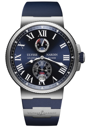 [UL.WATC.0008295] Ulysse Nardin Stainless Steel/Titanium Marine Cosc Manu Blue Dial On Rubber