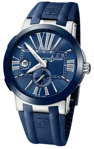 [UL.WATC.0008298] Ulysse Nardin Executive Dual Time 43m W/Big Date & Small Seconds Stainless Steel/Cer Case & Blue Dial