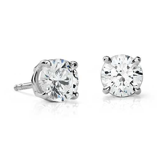 [RD.DIAM.0001080] 14k White Gold Diamond Studs Rd=0.48cttw
