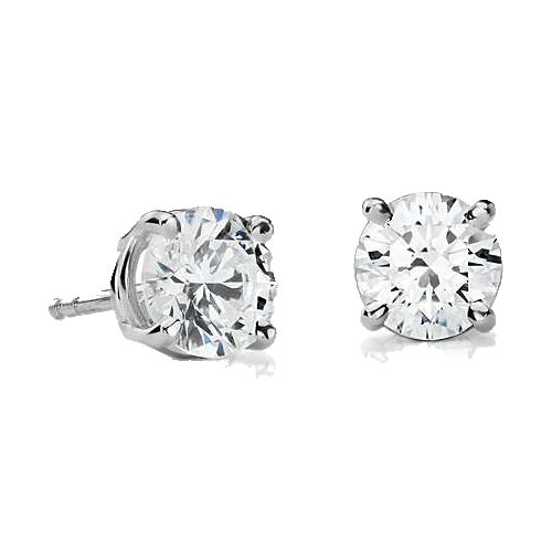 [U..DIAM.0001115] 14k White Gold 2.02ct Round Diamond Studs