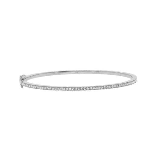 [SH.DIAM.0007849] Shy Creation 14k White Gold Diamond Bangle