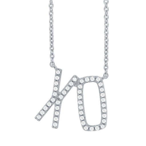 [SH.FASH.0007831] Shy Creation 14k White Gold Diamond Xo Neck