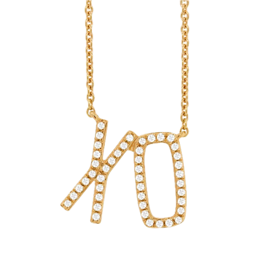 [SH.DIAM.0007869] Shy Creation 14k Yellow Gold Diamond Xo Neck