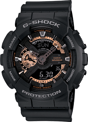 [PA.WATC.0005051] G-Shock Xl Black W/Rg Tones Ana-Digi