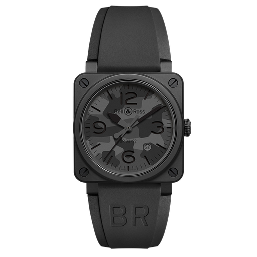 [BE.WATC.0002292] 42m, Automatic, Matte Black Ceramic Case, Two Overlapping Inserts, Upper Insert W/Black & Grey Camouflage Pattern, Black Superluminova Black Dial, Black Rubber Strap