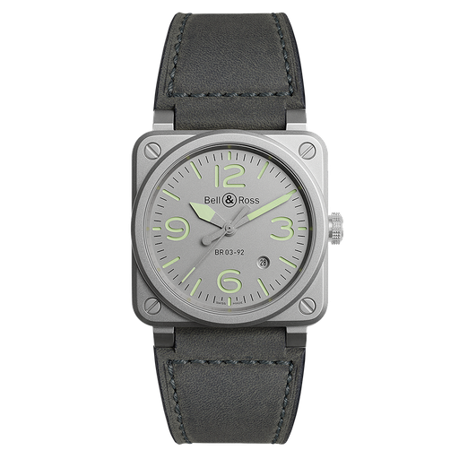 [BE.WATC.0002310] 42m Automatic, Bead Blasted Steel Case Ltd. Edition. (500) Grey/Superluminova Dial, Grey/Green Calfskin Strap