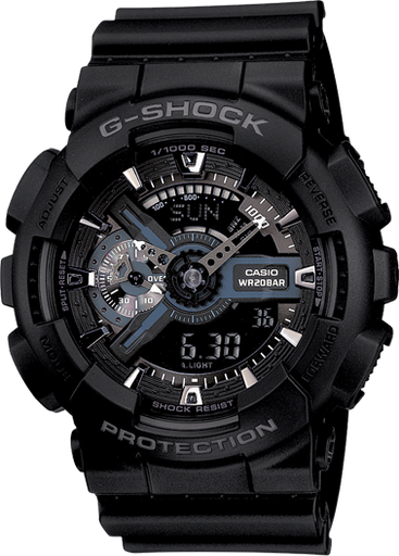 [CA.WATC.0005218] G-Shock Big Case Ana-Digi Resin Black W/Grey Acc & Rev Lcd