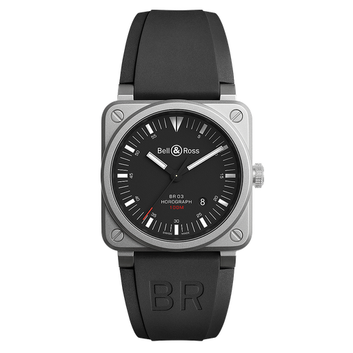 [BE.WATC.0002297] 42m Automatic Bead Blasted Steel Case, Black Matte Dial, Indices & Hands Covered W/Superluminova, Black Rub Strap
