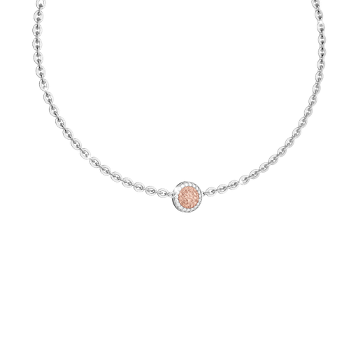 [TE.FASH.0007621] Rebecca White Bronze Necklace W/Cz Stones
