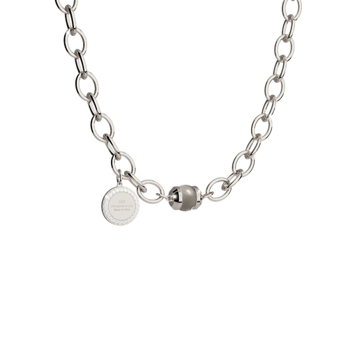 [TE.FASH.0007531] Rebecca White Necklace W/Smokey Quartz Stones